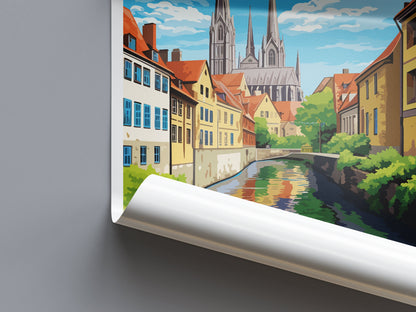 Chartres Travel Print Wall Art Chartres Wall Hanging Home Décor Chartres Gift Art Lovers France Art Lover Gift Chartres Poster