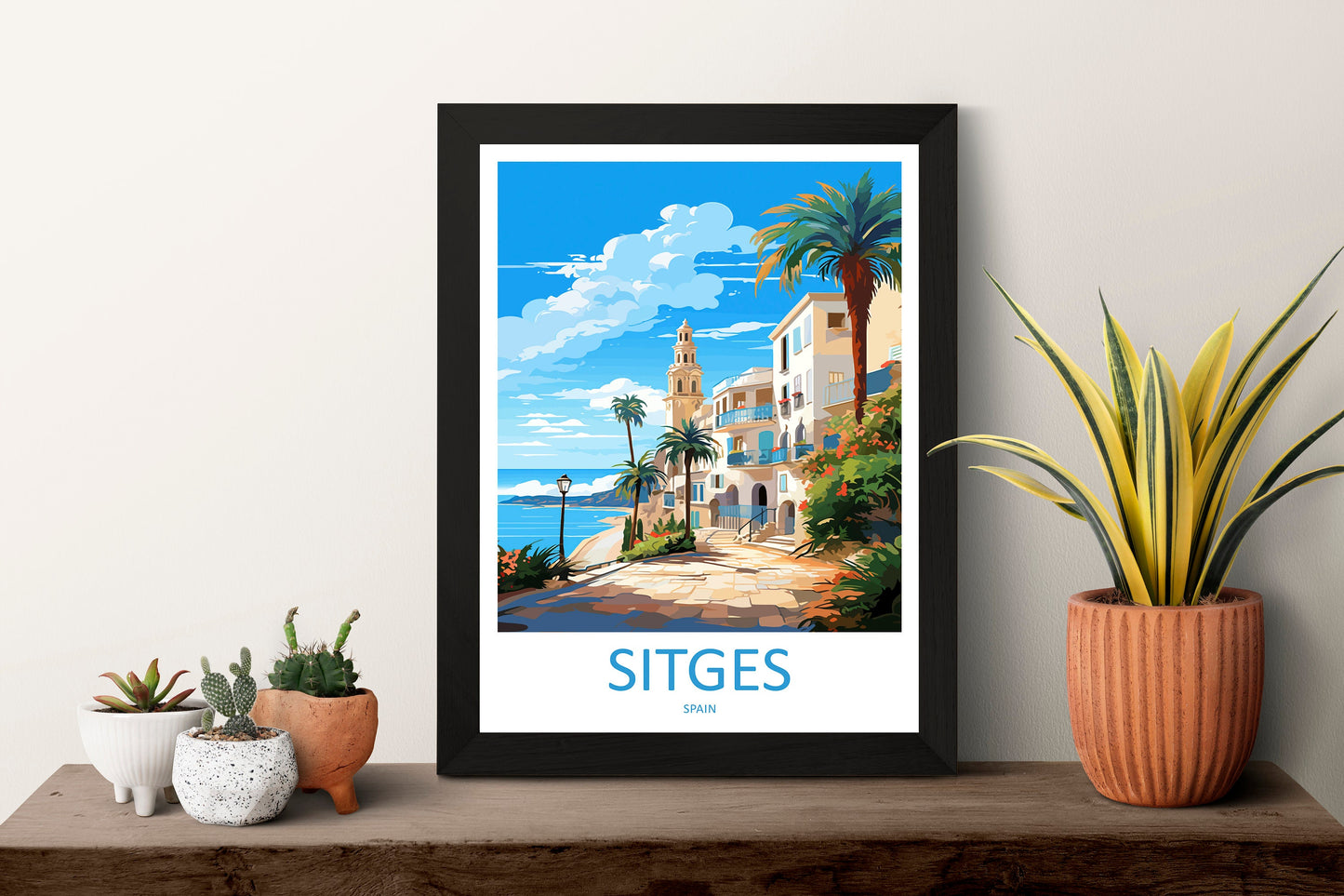 Sitges Travel Print Wall Art Sitges Wall Hanging Home Décor Sitges Gift Art Lovers Spain Art Lover Gift Sitges Print Spain Art