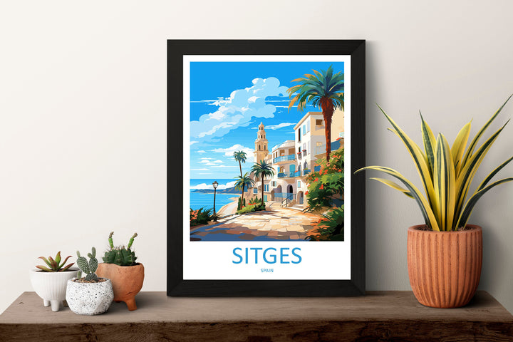 Sitges Travel Print Wall Art Sitges Wall Hanging Home Décor Sitges Gift Art Lovers Spain Art Lover Gift Sitges Print Spain Art