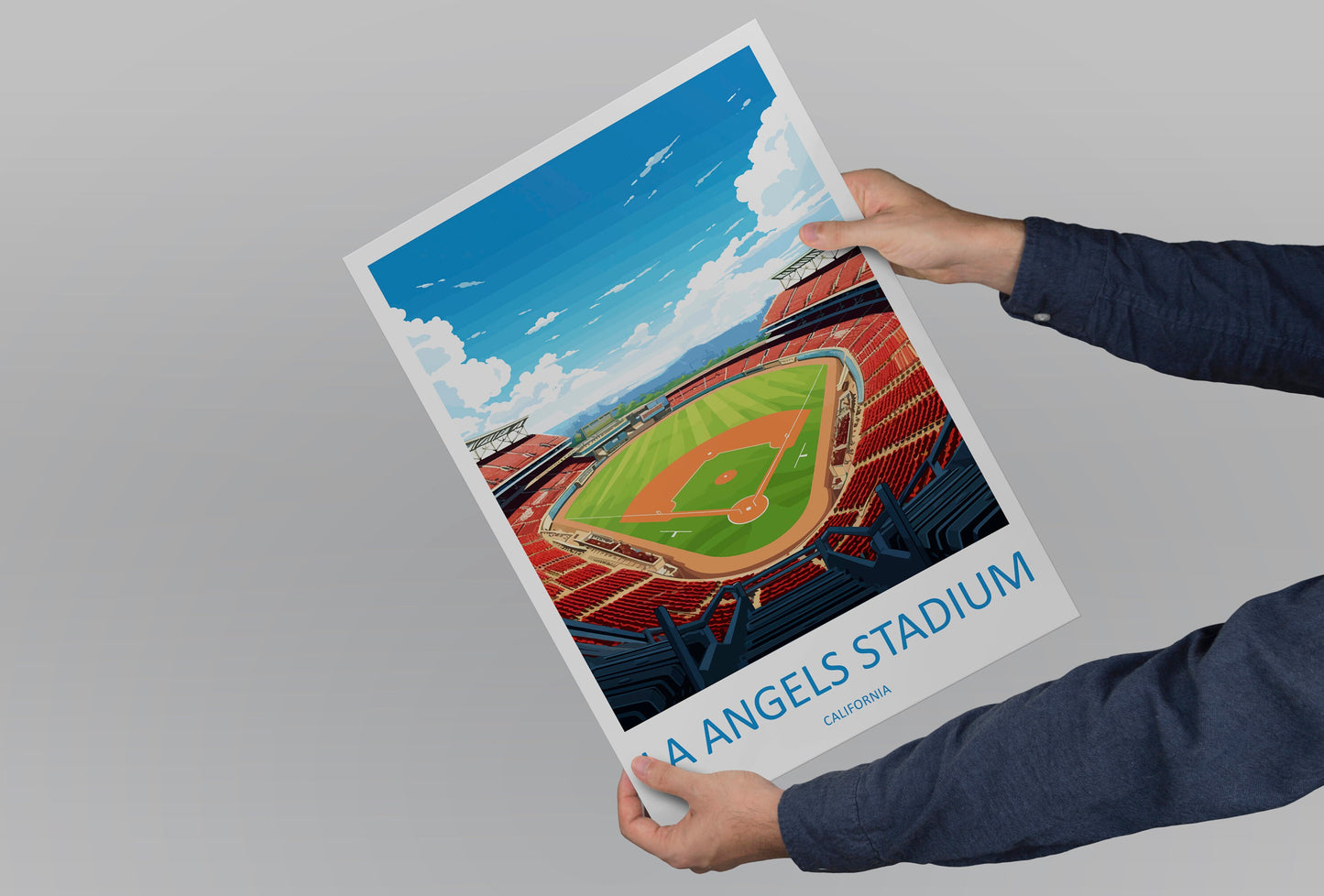 LA Angels Stadium Travel Print Wall Art LA Angels Stadium Wall Hanging Home Décor LA Angels Stadium Gift Art Lovers California Art Lover