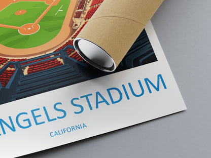 LA Angels Stadium Travel Print Wall Art LA Angels Stadium Wall Hanging Home Décor LA Angels Stadium Gift Art Lovers California Art Lover