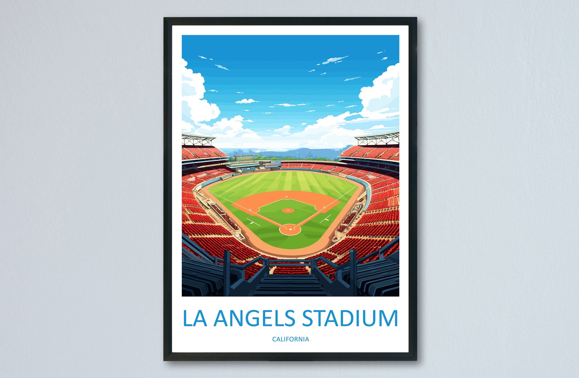 LA Angels Stadium Travel Print Wall Art LA Angels Stadium Wall Hanging Home Décor LA Angels Stadium Gift Art Lovers California Art Lover