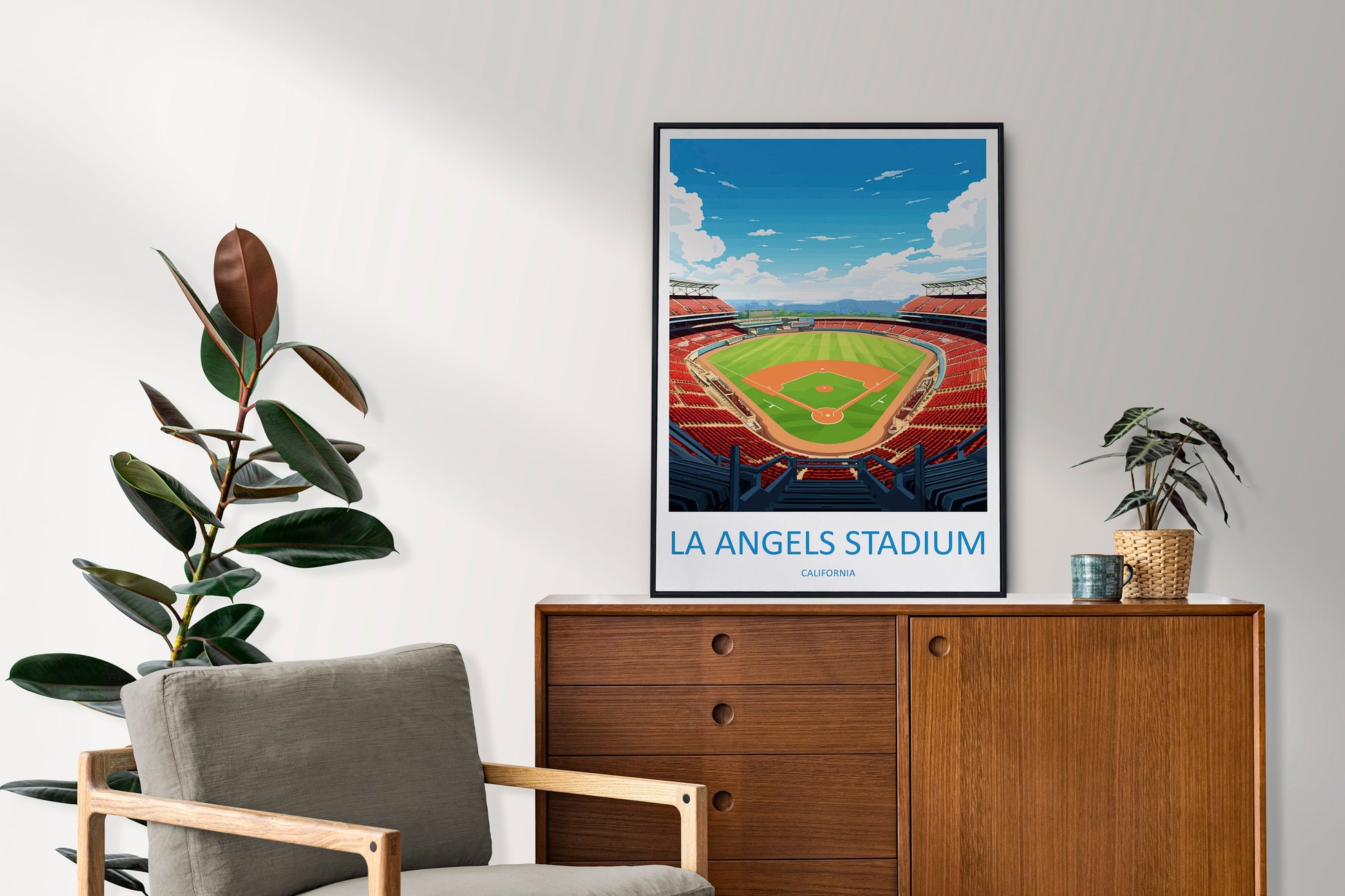 LA Angels Stadium Travel Print Wall Art LA Angels Stadium Wall Hanging Home Décor LA Angels Stadium Gift Art Lovers California Art Lover