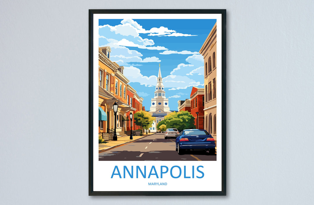 Annapolis Travel Print Wall Art Annapolis Wall Hanging Home Décor Annapolis Gift Art Lovers Maryland Art Lover Annapolis Wall Art Gift