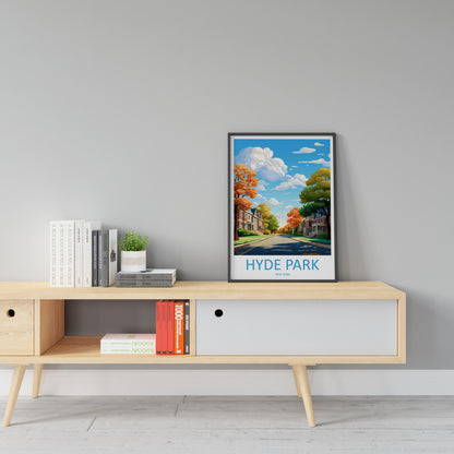 Hyde Park Travel Print Wall Art Hyde Park Wall Hanging Home Décor Hyde Park Gift Art Lovers New York State Art Gift Lover Print
