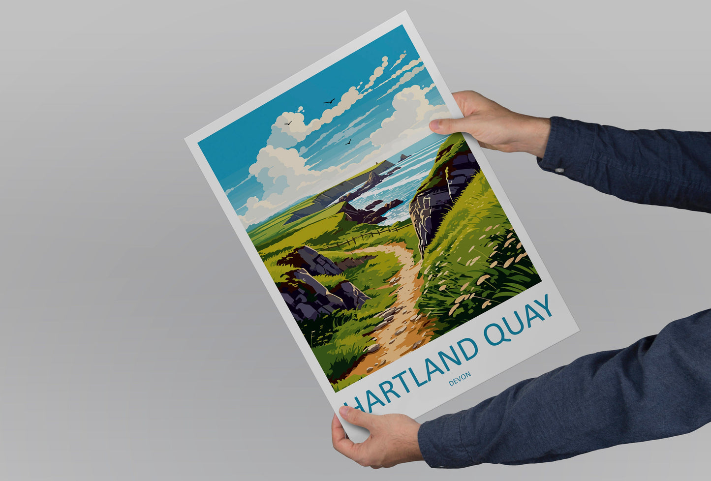 Hartland Quay Travel Print Wall Art Hartland Quay Wall Hanging Home Decor Hartland Quay Gift Art Lovers Wall Art Devon Travel Art
