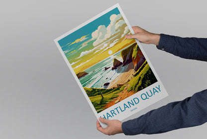Hartland Quay Travel Print Wall Art Hartland Quay Wall Hanging Home Decor Hartland Quay Gift Art Lovers Wall Art Devon Travel Art