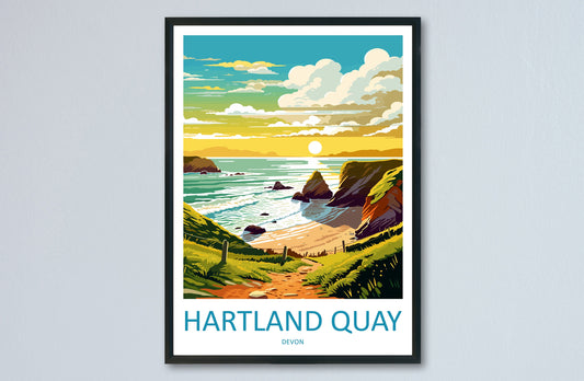 Hartland Quay Travel Print Wall Art Hartland Quay Wall Hanging Home Decor Hartland Quay Gift Art Lovers Wall Art Devon Travel Art