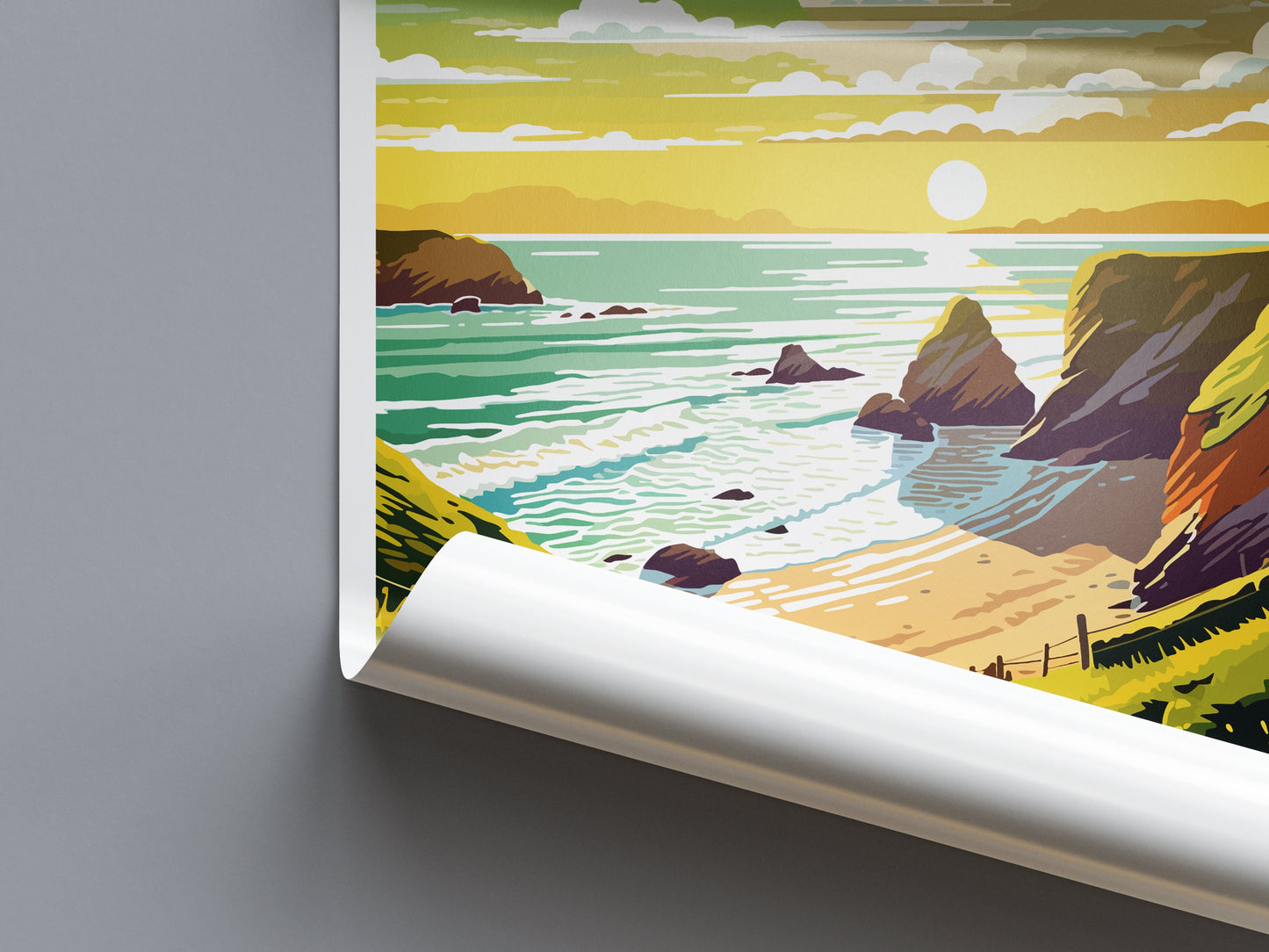 Hartland Quay Travel Print Wall Art Hartland Quay Wall Hanging Home Decor Hartland Quay Gift Art Lovers Wall Art Devon Travel Art