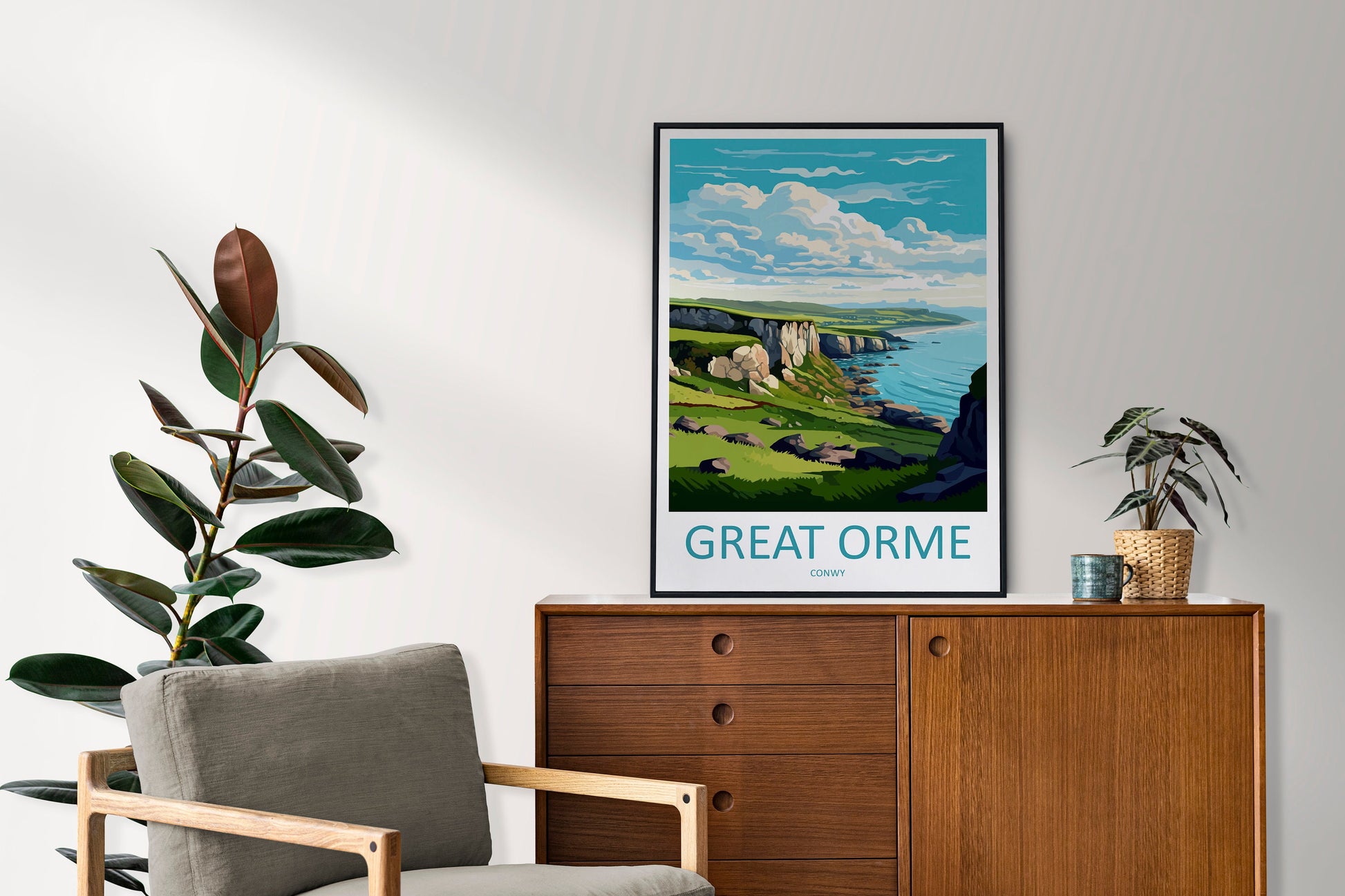 Great Orme Travel Print Wall Art Great Orme Wall Hanging Home Decor Great Orme Gift Art Lovers Wall Art Conwy Travel Art