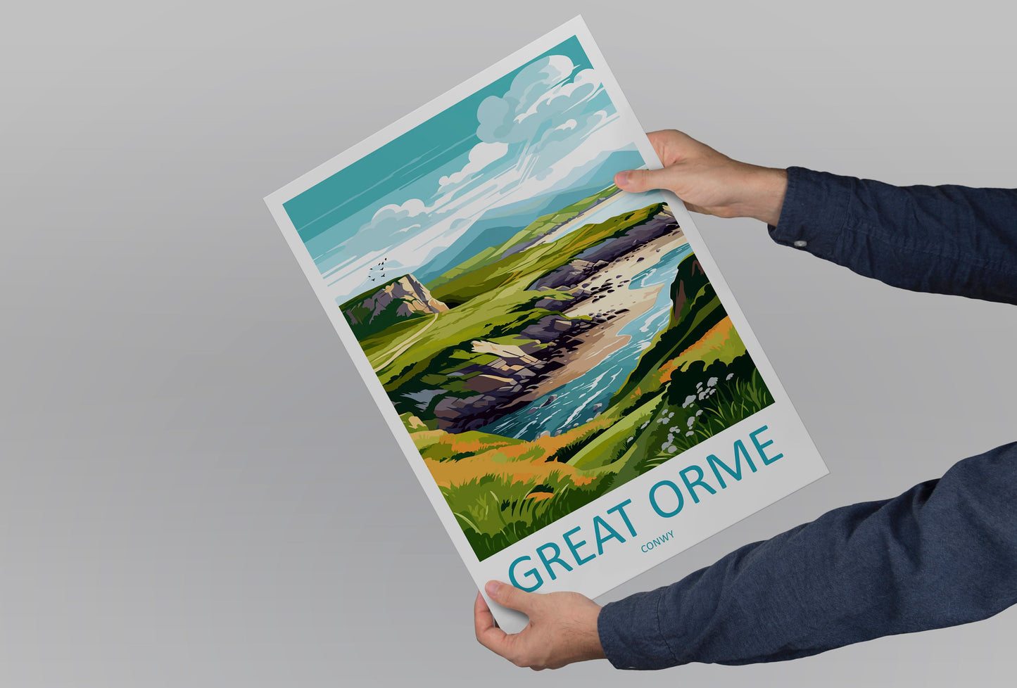 Great Orme Travel Print Wall Art Great Orme Wall Hanging Home Decor Great Orme Gift Art Lovers Wall Art Conwy Travel Art
