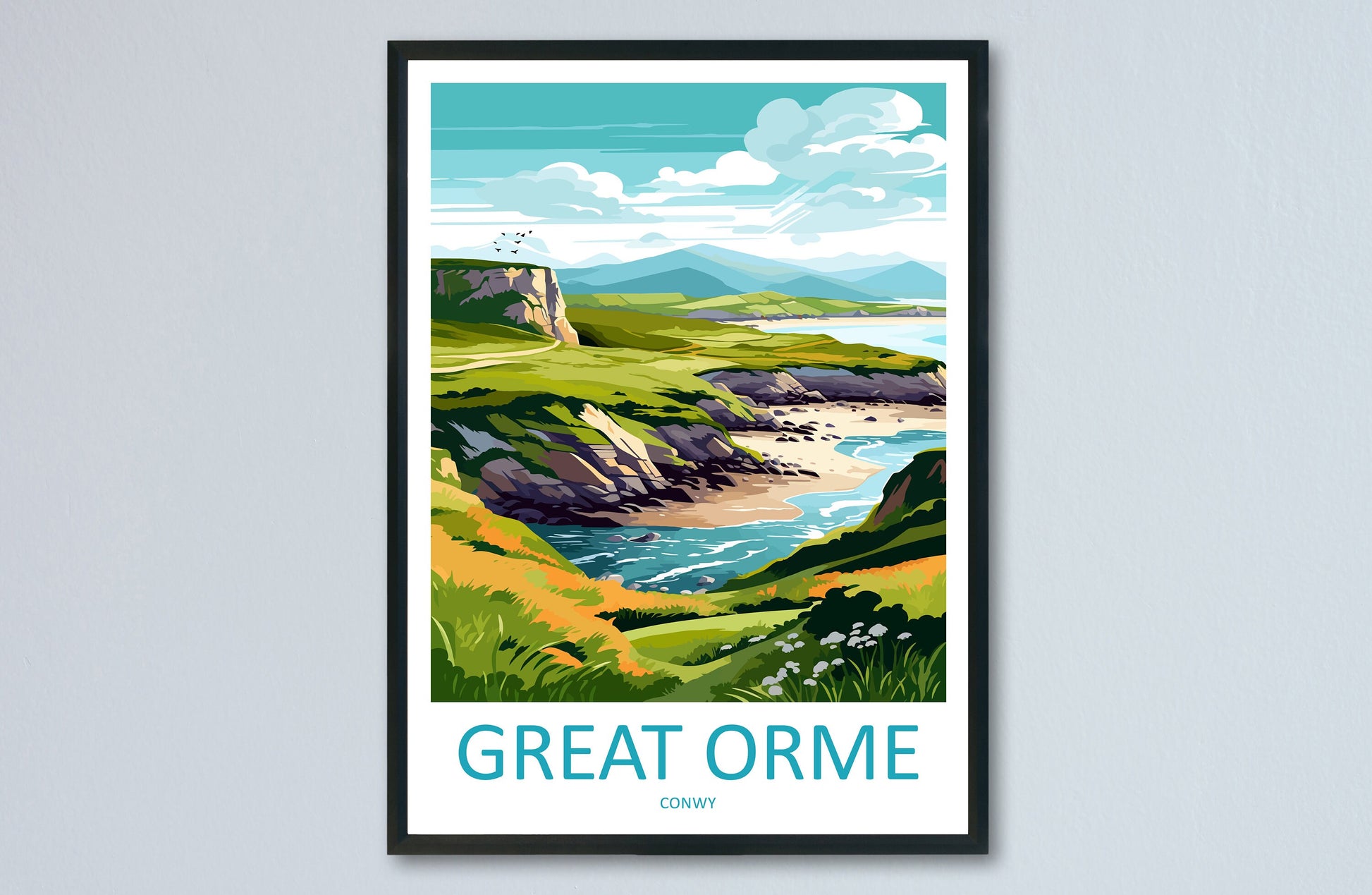 Great Orme Travel Print Wall Art Great Orme Wall Hanging Home Decor Great Orme Gift Art Lovers Wall Art Conwy Travel Art