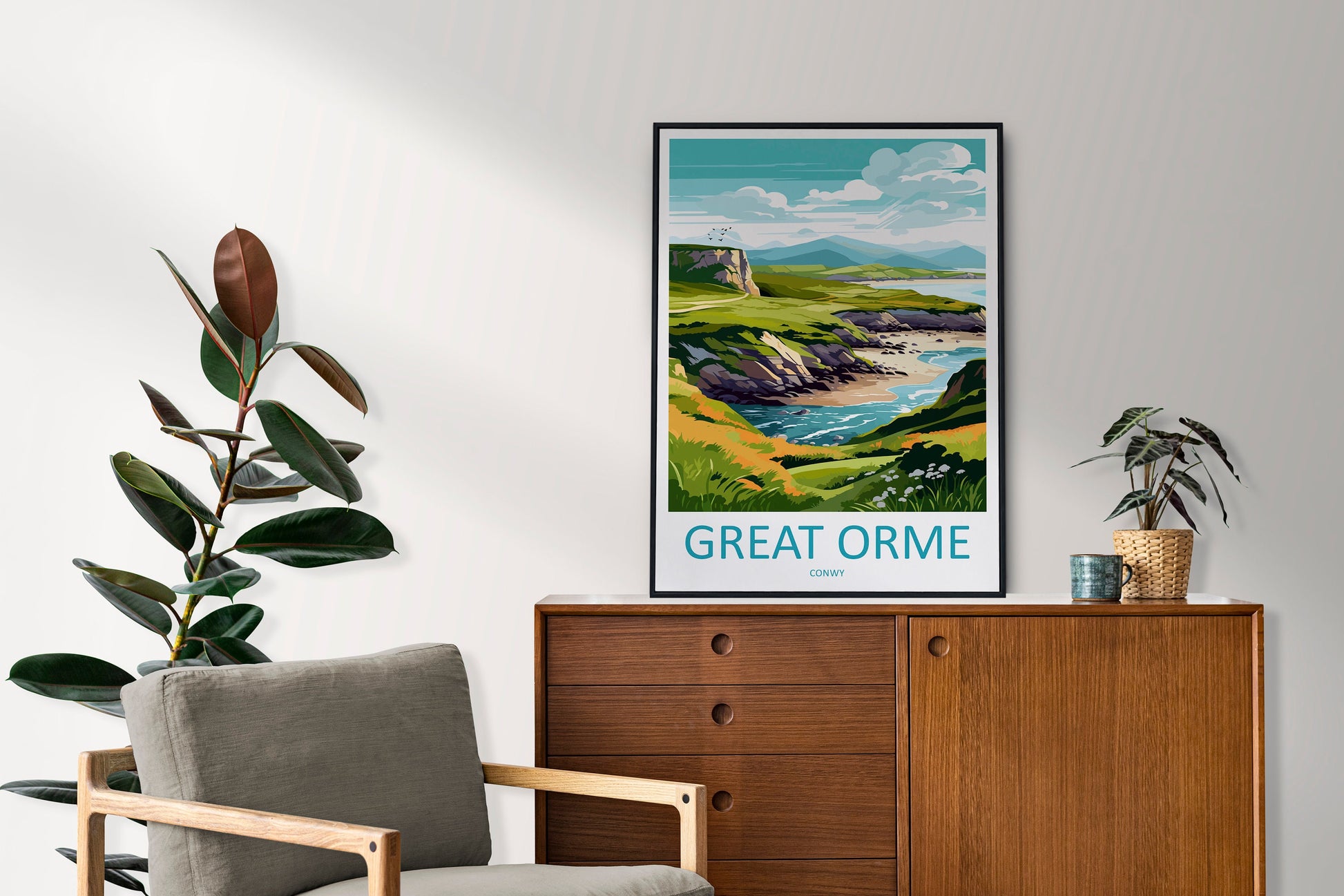 Great Orme Travel Print Wall Art Great Orme Wall Hanging Home Decor Great Orme Gift Art Lovers Wall Art Conwy Travel Art