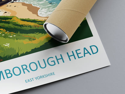 Flamborough Head Travel Print Wall Art Flamborough Head Wall Hanging Home Décor Flamborough Head Gift Art Lovers England Art Lover