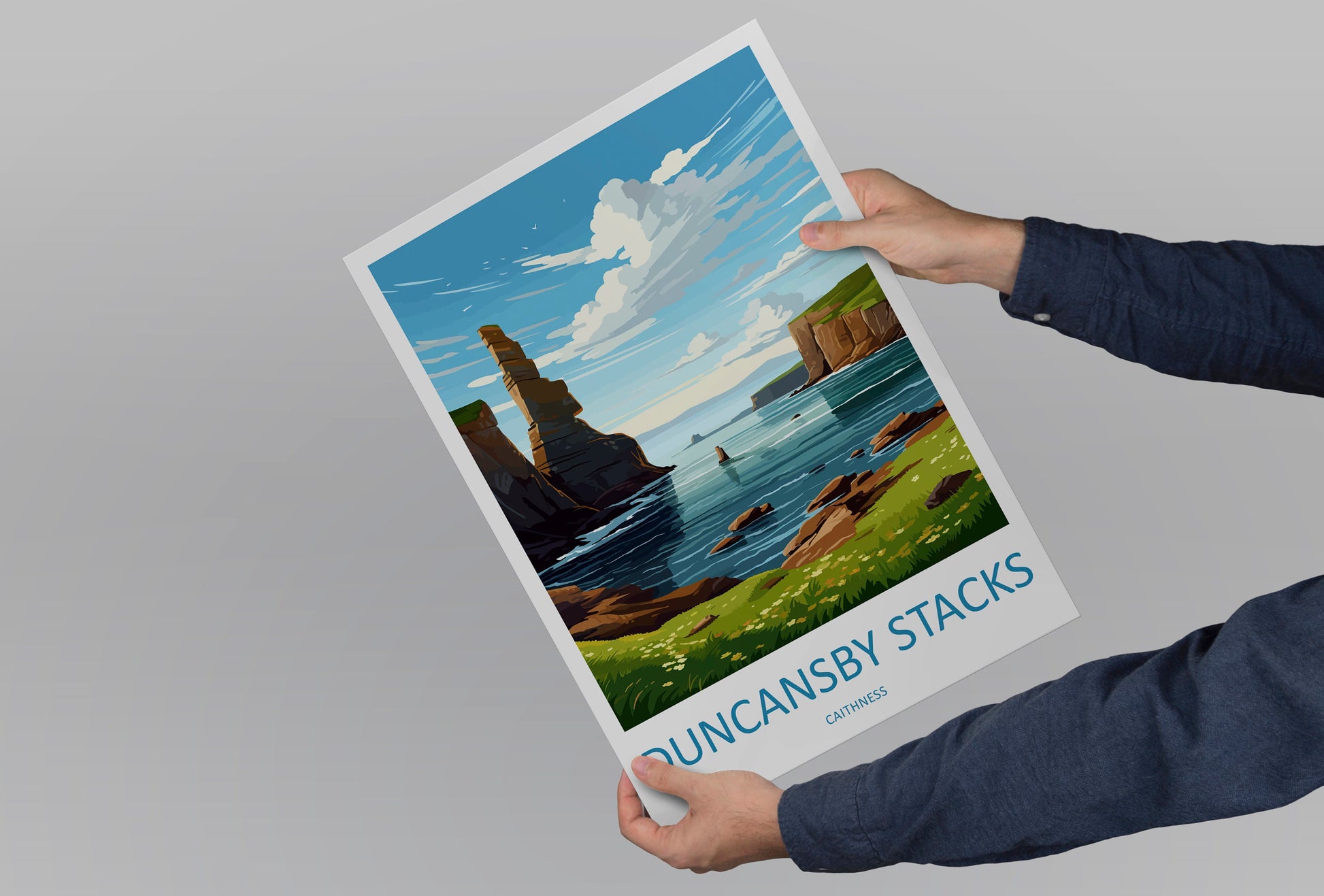 Duncansby Stacks Print Duncansby Stacks Home Decor Landscape Art Print Duncansby Stacks Wall Art for Scotland Enthusiast Gift Wall Hanging