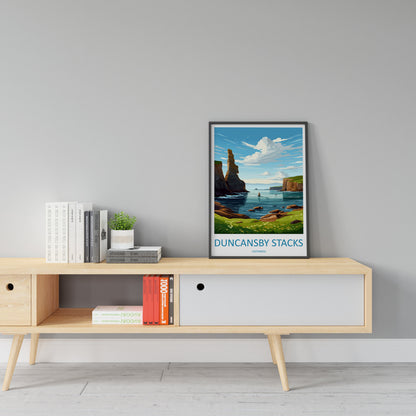 Duncansby Stacks Print Duncansby Stacks Home Decor Landscape Art Print Duncansby Stacks Wall Art for Scotland Enthusiast Gift Wall Hanging