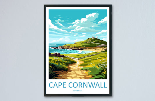 Cape Cornwall Travel Print Wall Art Cape Cornwall Wall Hanging Home Décor Cape Cornwall Gift Art Lovers Cornwall Art Lover Gift