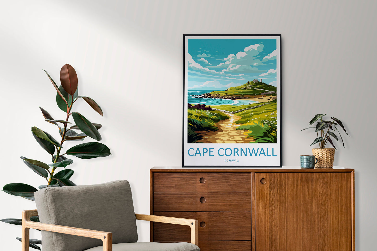 Cape Cornwall Travel Print Wall Art Cape Cornwall Wall Hanging Home Décor Cape Cornwall Gift Art Lovers Cornwall Art Lover Gift