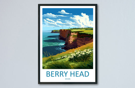 Berry Head Travel Print Wall Art Berry Head Wall Hanging Home Decor Berry Head Gift Art Lovers Wall Art Devon Travel Art