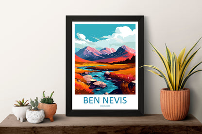Ben Nevis Travel Print Wall Art Ben Nevis Wall Hanging Home Décor Ben Nevis Gift Art Lovers Scotland Art Lover Gift Ben Nevis Travel Artwork