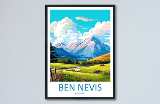 Ben Nevis Travel Print Wall Art Ben Nevis Wall Hanging Home Décor Ben Nevis Gift Art Lovers Scotland Art Lover Gift Ben Nevis Travel Artwork