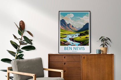 Ben Nevis Travel Print Wall Art Ben Nevis Wall Hanging Home Décor Ben Nevis Gift Art Lovers Scotland Art Lover Gift Ben Nevis Travel Artwork