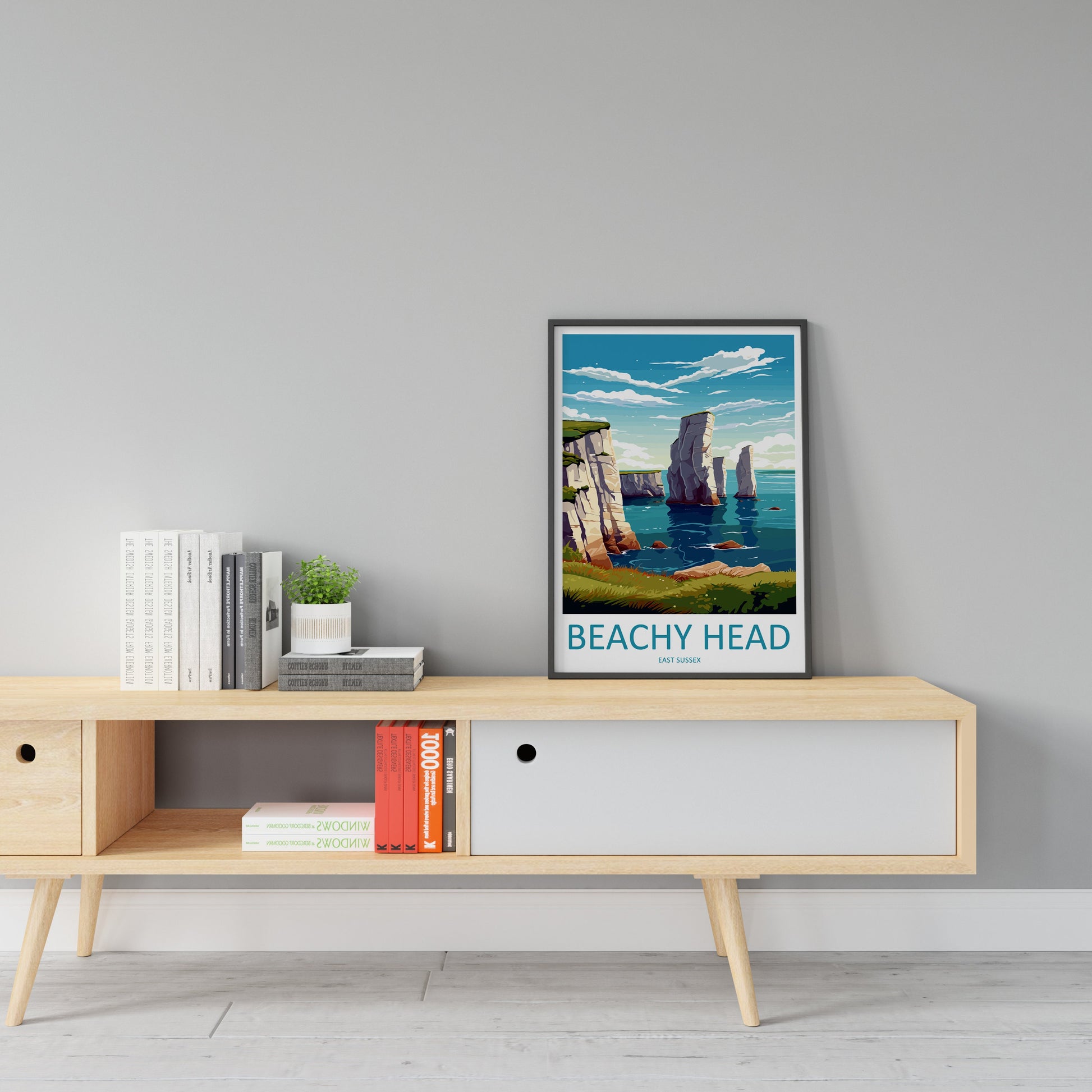 Beachy Head Travel Print Wall Art Beachy Head Wall Hanging Home Décor Beachy Head Gift Art Lover Gift Print Sussex Travel Print
