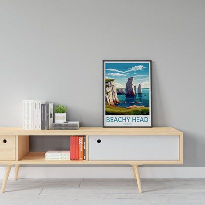 Beachy Head Travel Print Wall Art Beachy Head Wall Hanging Home Décor Beachy Head Gift Art Lover Gift Print Sussex Travel Print