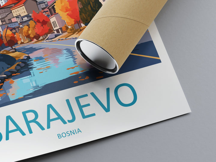 Sarajevo Travel Print Sarajevo Bosnia Home Décor Art Print Herzegovina City Room Print For Sarajevo Wall Art Gift Art