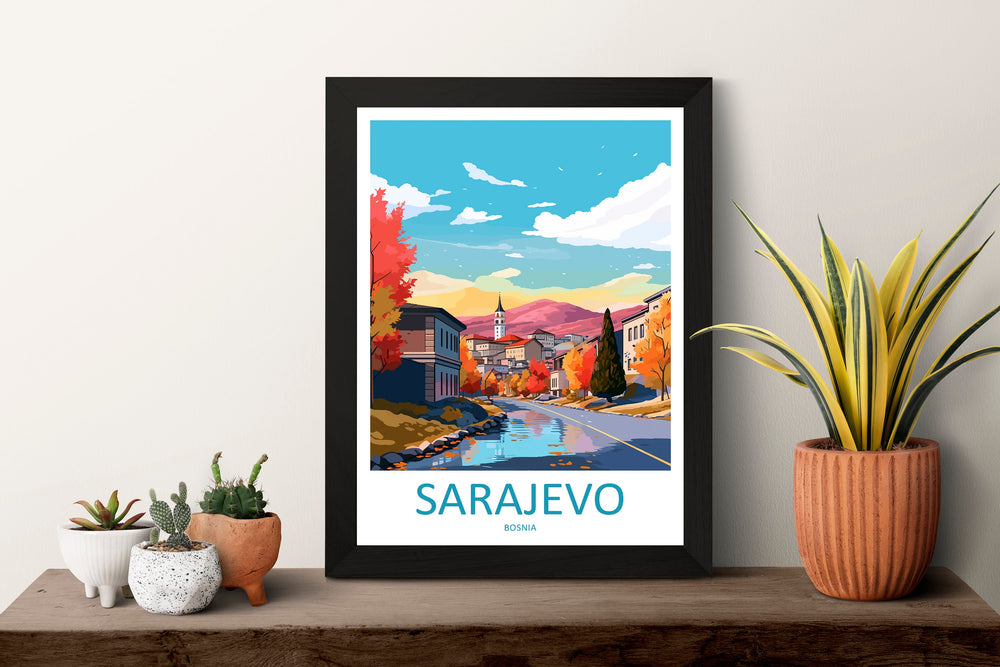 Sarajevo Travel Print Sarajevo Bosnia Home Décor Art Print Herzegovina City Room Print For Sarajevo Wall Art Gift Art