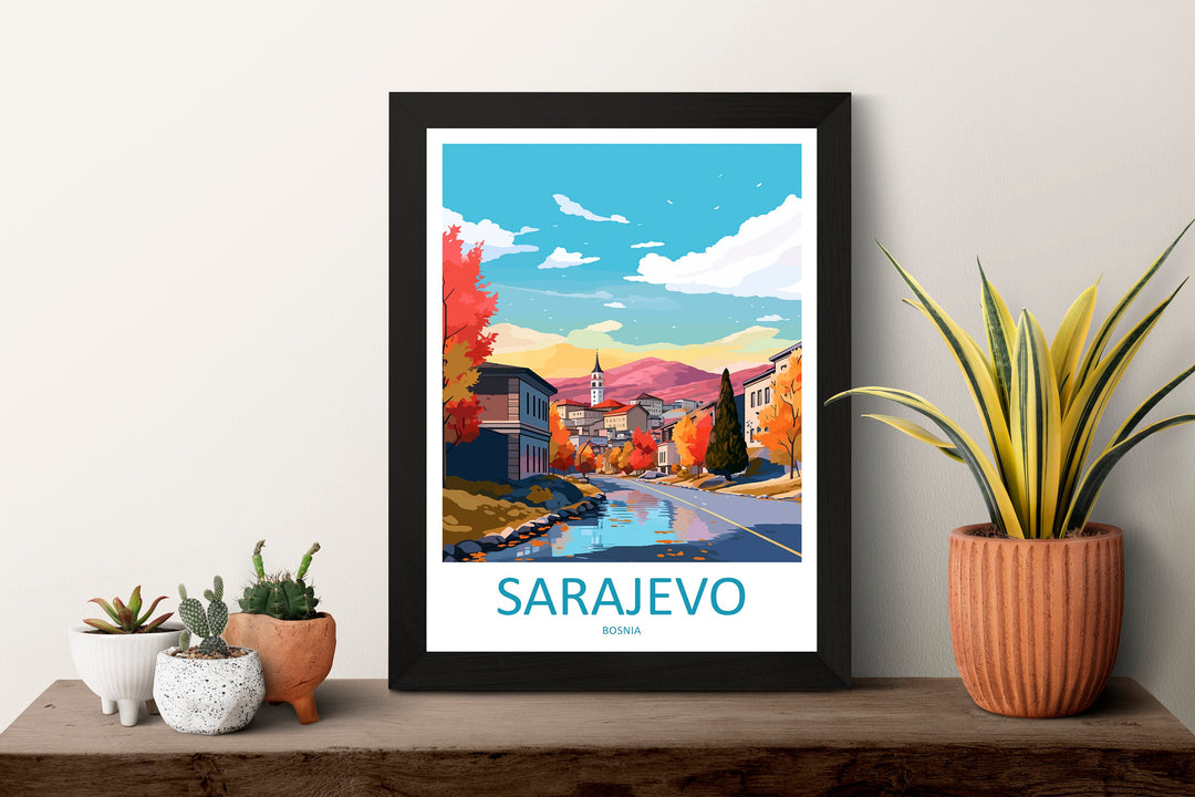 Sarajevo Travel Print Sarajevo Bosnia Home Décor Art Print Herzegovina City Room Print For Sarajevo Wall Art Gift Art