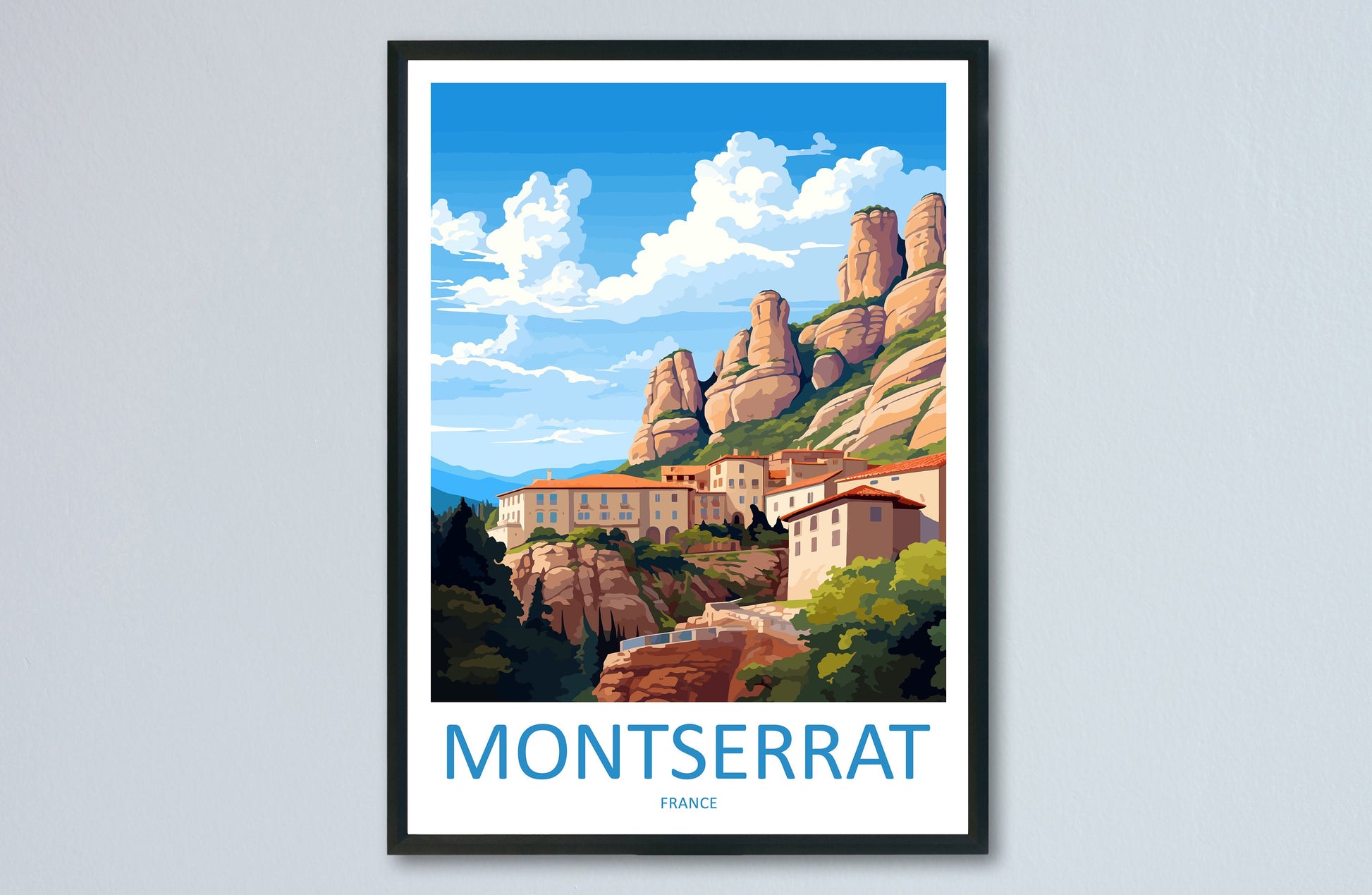 Montserrat Travel Print Wall Art Montserrat Wall Hanging Home Décor Montserrat Gift Art Lovers Spain Art Lover Gift Montserrat Print Spain