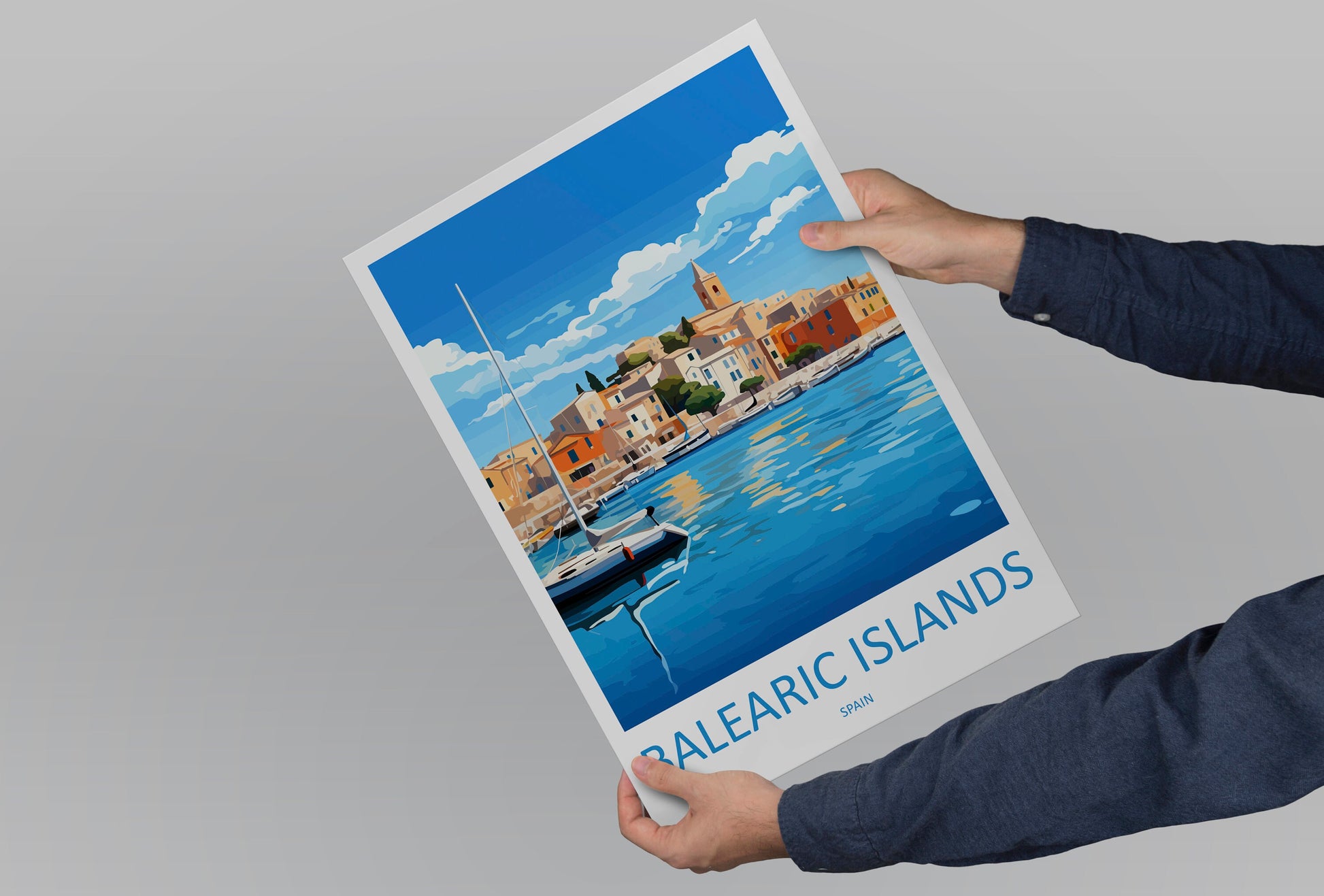 Balearic Islands Travel Print Wall Art Balearic Islands Wall Hanging Home Décor Balearic Islands Gift Art Lovers Spain Art Gift