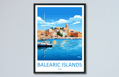 Balearic Islands Travel Print Wall Art Balearic Islands Wall Hanging Home Décor Balearic Islands Gift Art Lovers Spain Art Gift