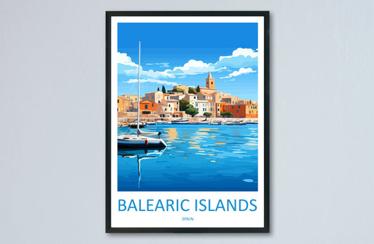 Balearic Islands Travel Print Wall Art Balearic Islands Wall Hanging Home Décor Balearic Islands Gift Art Lovers Spain Art Gift