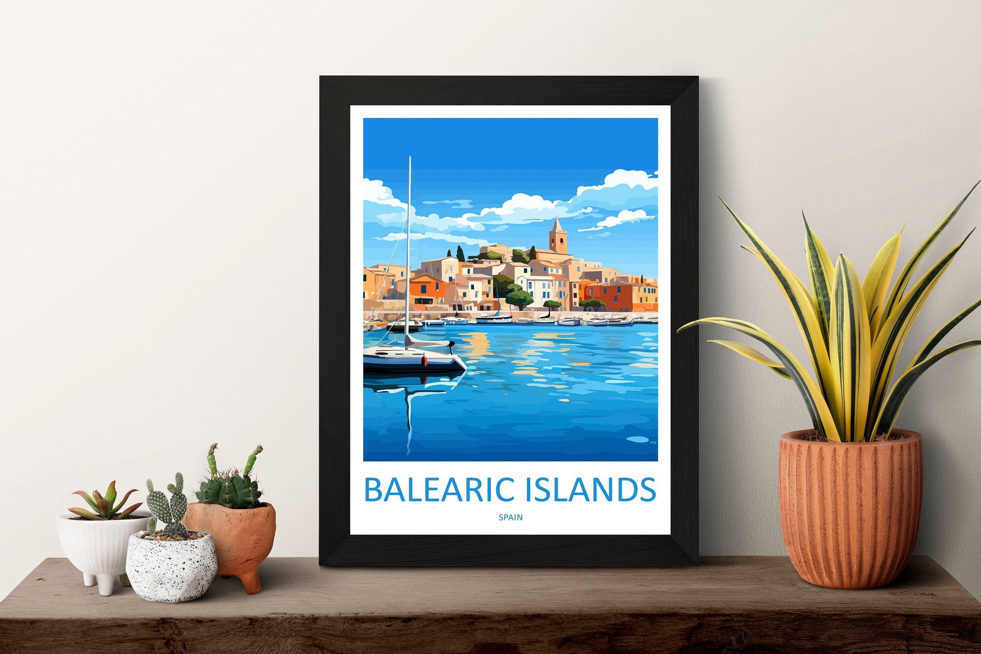 Balearic Islands Travel Print Wall Art Balearic Islands Wall Hanging Home Décor Balearic Islands Gift Art Lovers Spain Art Gift