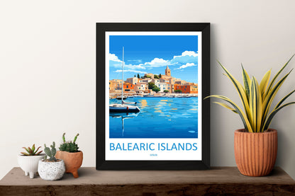 Balearic Islands Travel Print Wall Art Balearic Islands Wall Hanging Home Décor Balearic Islands Gift Art Lovers Spain Art Gift