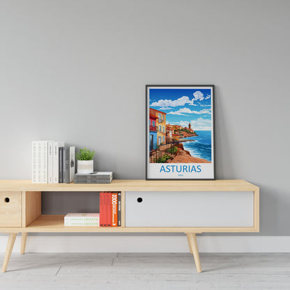 Asturias Travel Print Wall Art Asturias Wall Hanging Home Décor Asturias Gift Art Lovers Spain Art Gift Asturias Travel Poster art