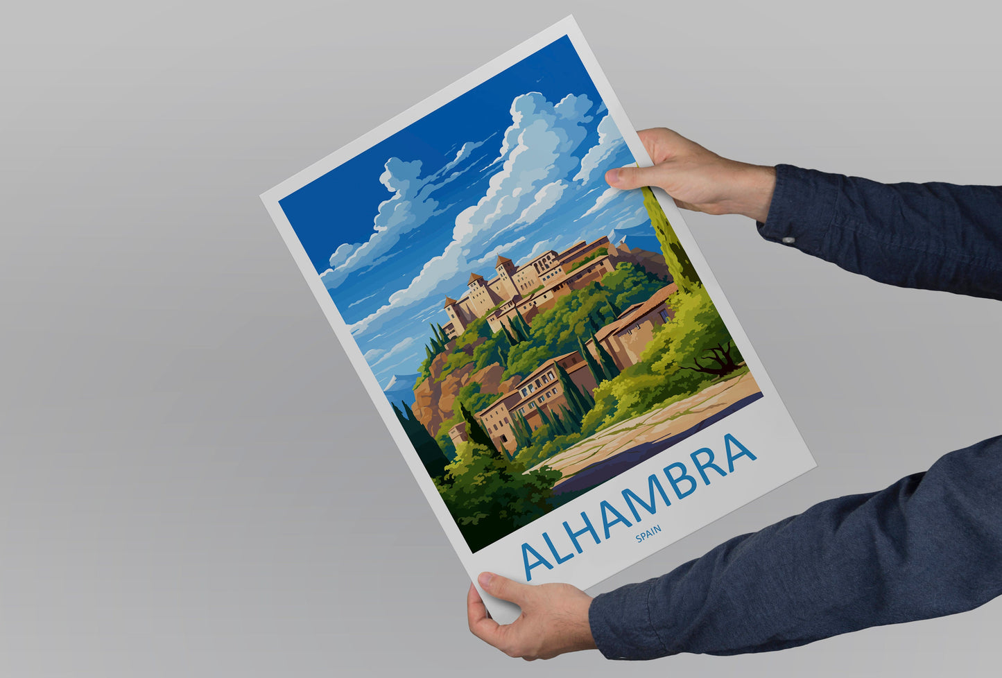 Alhambra Travel Print Wall Art Alhambra Wall Hanging Home Décor Alhambra Gift Art Lovers Spain Art Gift Alhambra Travel Poster art