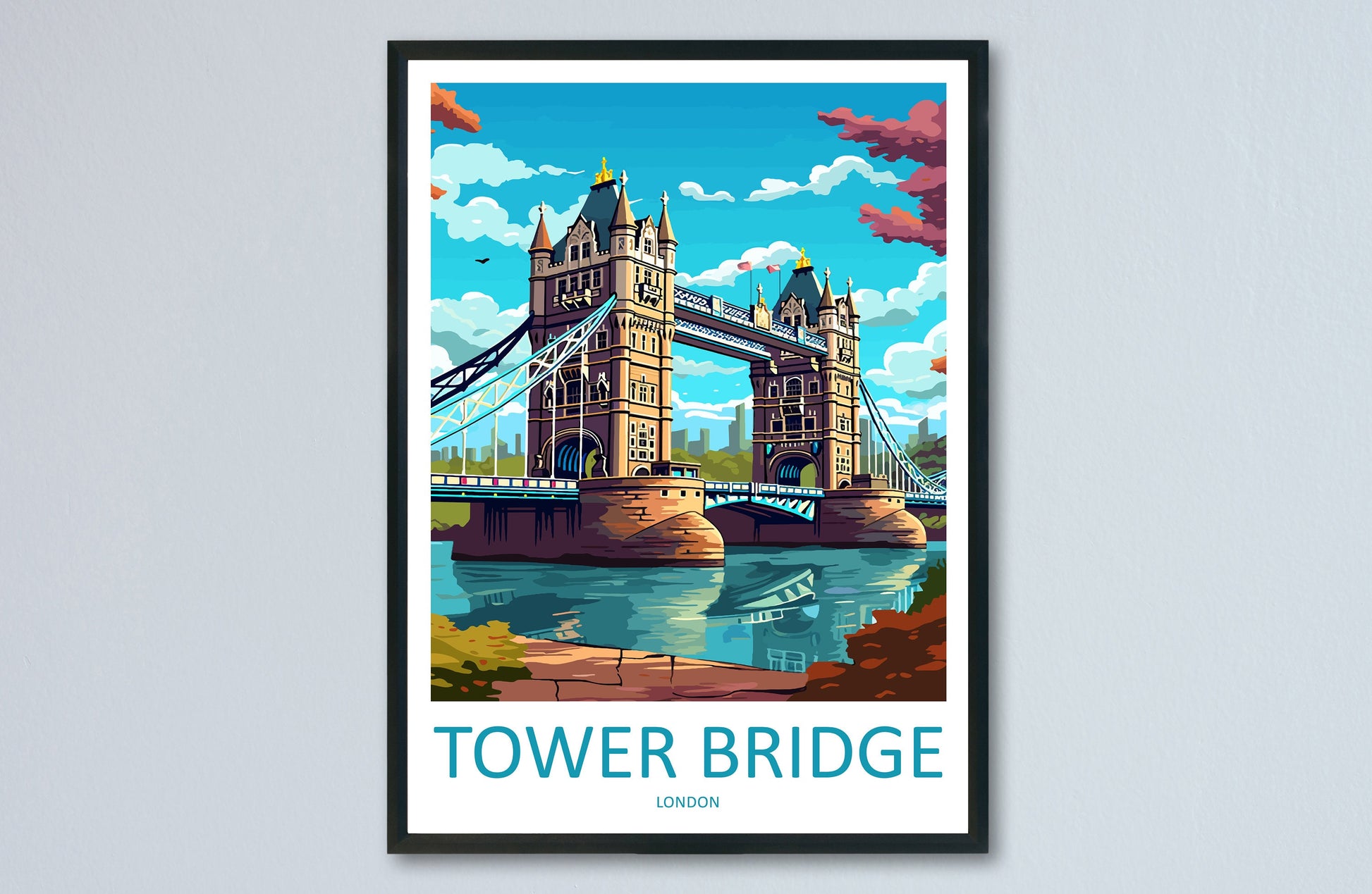 Tower Bridge Travel Print Wall Art Tower Bridge Wall Hanging Home Décor Tower Bridge Gift Art Lovers England Art Lover Gift
