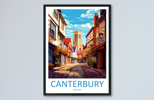 Canterbury Travel Print Wall Art Canterbury Wall Hanging Home Décor Canterbury Gift Art Lovers Art Lover Gift Canterbury Travel Art Gift