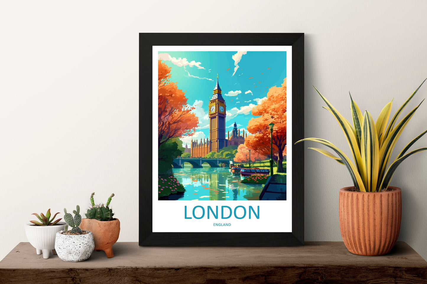 London Travel Print Wall Art London Wall Hanging Home Décor London Gift Art Lovers England Art Lover Gift London Travel Gift