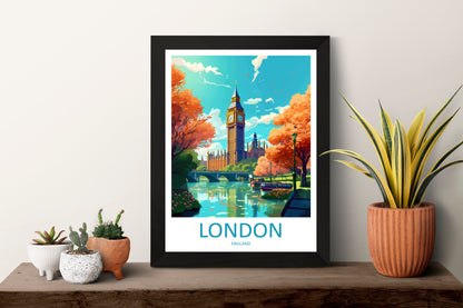 London Travel Print Wall Art London Wall Hanging Home Décor London Gift Art Lovers England Art Lover Gift London Travel Gift