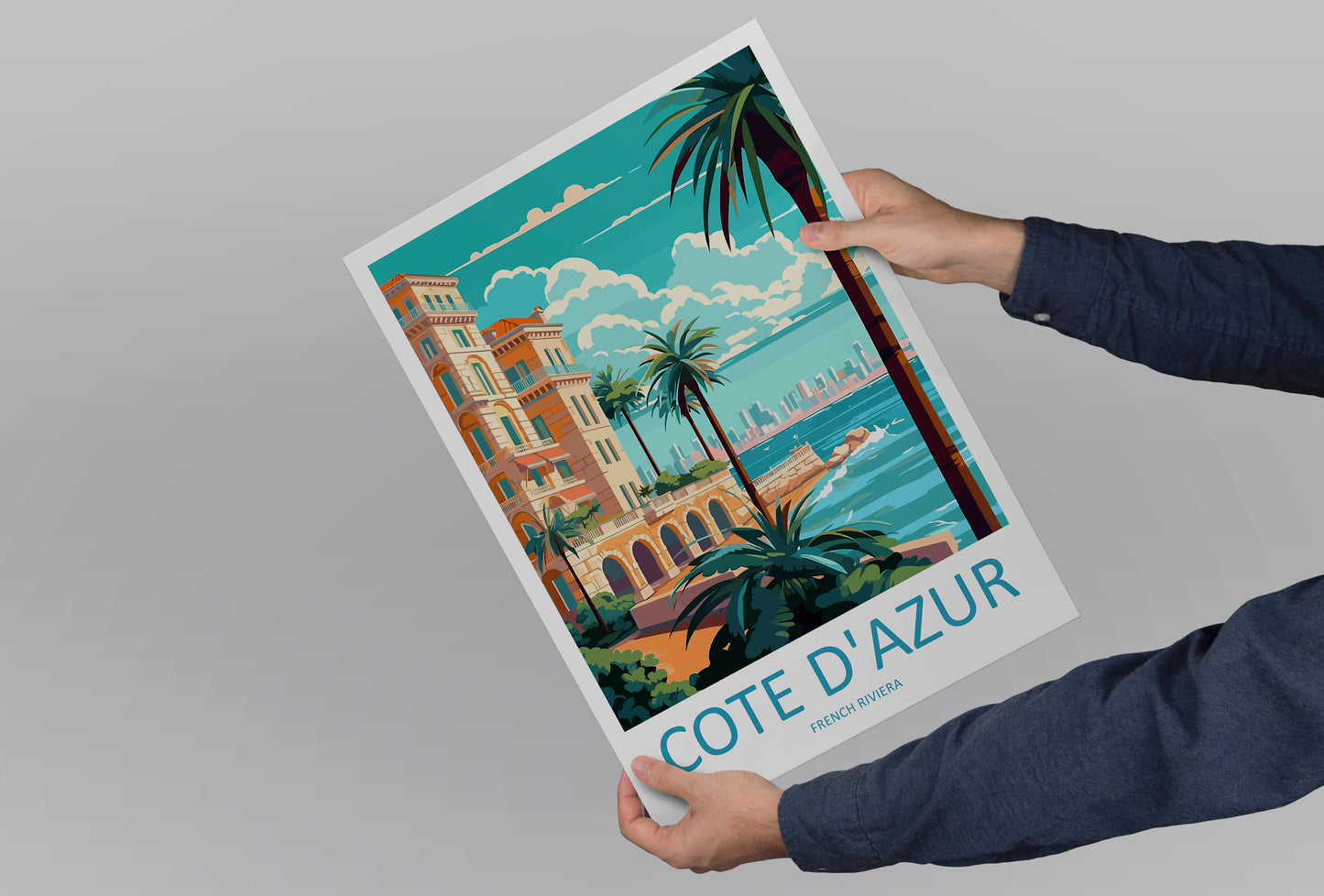Cote D'azur Travel Print Wall Art Cote D'azur Wall Hanging Home Decor Cote D'azur France Gift Art Lovers Wall Art Print Art Cote D'azur