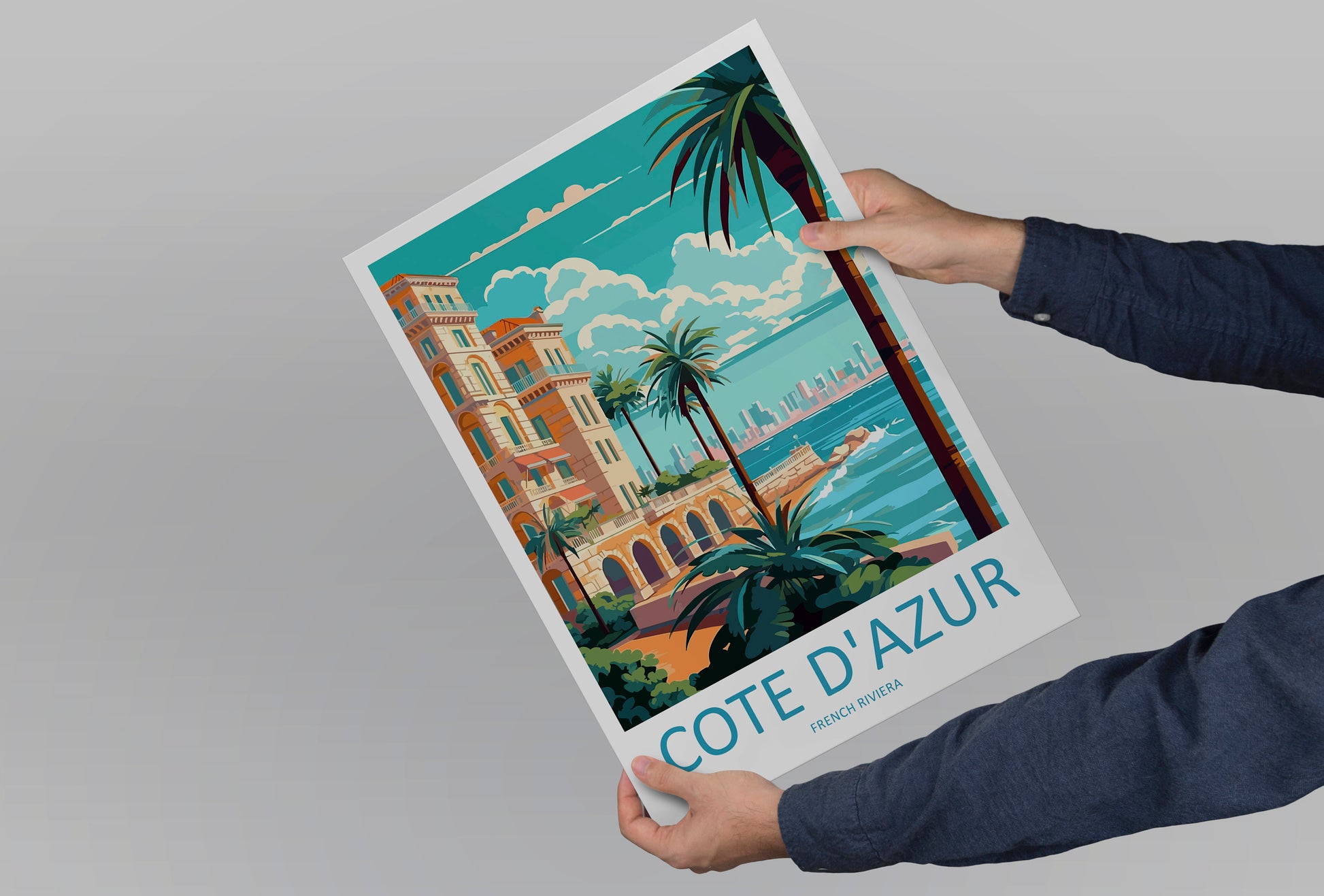 Cote D'azur Travel Print Wall Art Cote D'azur Wall Hanging Home Decor Cote D'azur France Gift Art Lovers Wall Art Print Art Cote D'azur