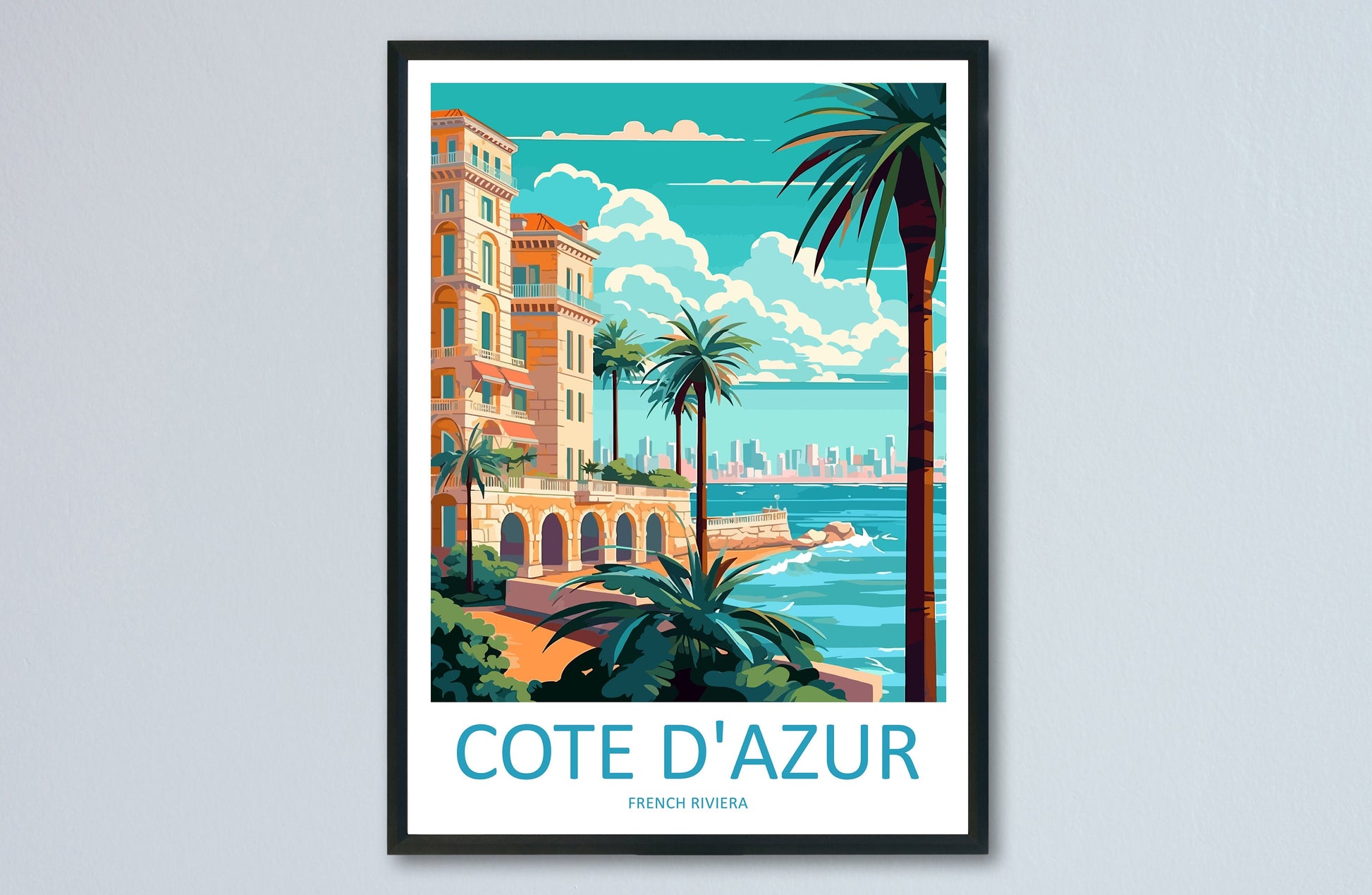 Cote D'azur Travel Print Wall Art Cote D'azur Wall Hanging Home Decor Cote D'azur France Gift Art Lovers Wall Art Print Art Cote D'azur
