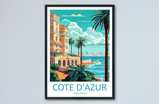 Cote D'azur Travel Print Wall Art Cote D'azur Wall Hanging Home Decor Cote D'azur France Gift Art Lovers Wall Art Print Art Cote D'azur