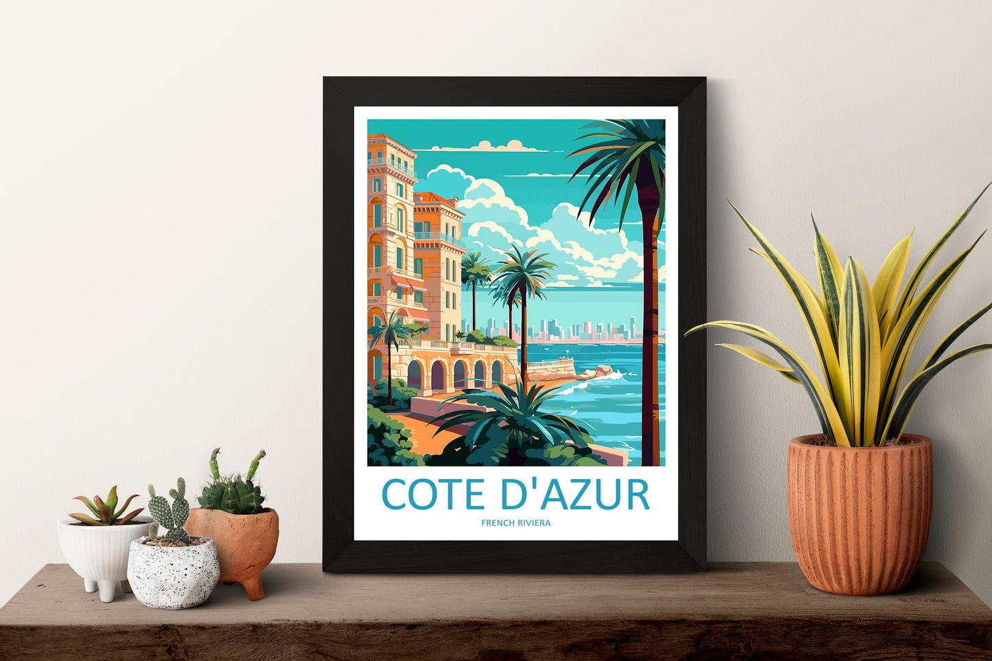 Cote D'azur Travel Print Wall Art Cote D'azur Wall Hanging Home Decor Cote D'azur France Gift Art Lovers Wall Art Print Art Cote D'azur