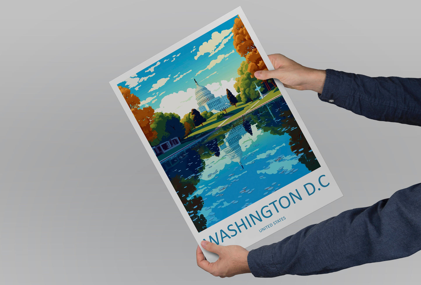 Washington DC Travel Print Wall Art Washington DC Wall Hanging Home Décor Washington DC Gift Art Lovers United States Art Lover Gift