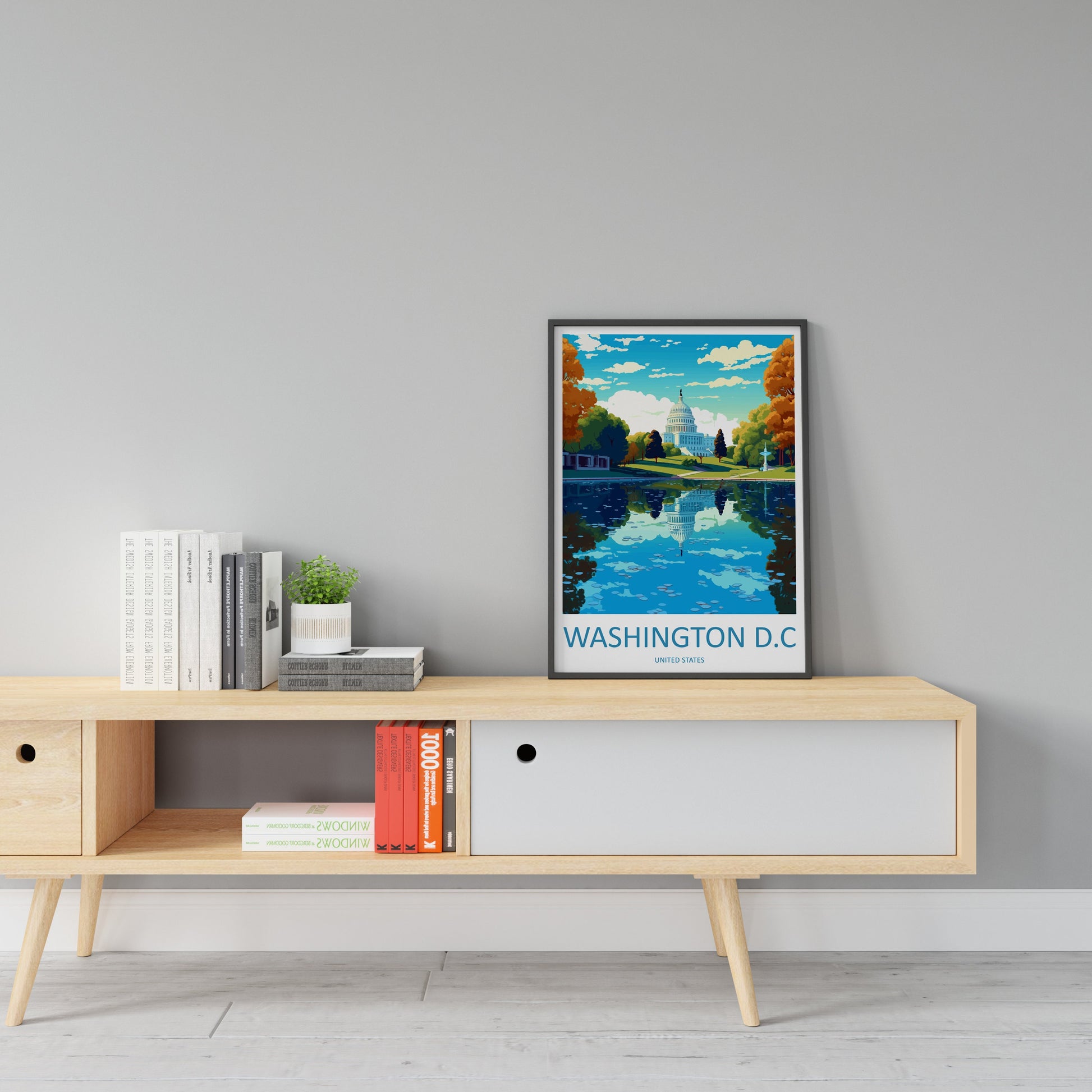 Washington DC Travel Print Wall Art Washington DC Wall Hanging Home Décor Washington DC Gift Art Lovers United States Art Lover Gift